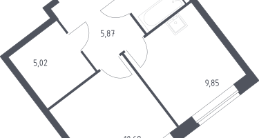 1-к. квартира, 34&nbsp;м²