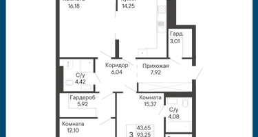 3-к. квартира, 97&nbsp;м²