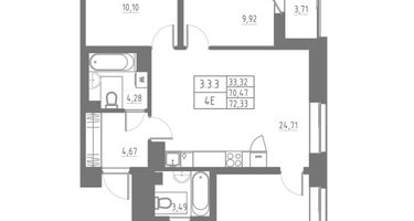 Студия, 72&nbsp;м²