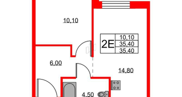 1-к. квартира, 36&nbsp;м²