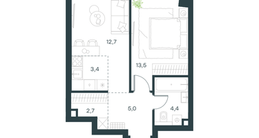2-к. квартира, 41&nbsp;м²