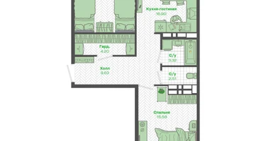 2-к. квартира, 71&nbsp;м²