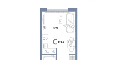 Студия, 22&nbsp;м²