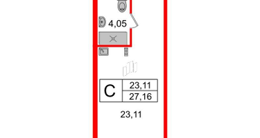 Студия, 27&nbsp;м²