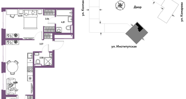 Студия, 55&nbsp;м²
