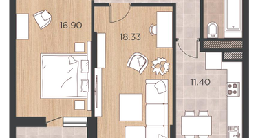 2-к. квартира, 62&nbsp;м²