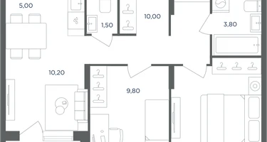 3-к. квартира, 52&nbsp;м²
