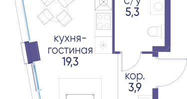 Студия, 28&nbsp;м²