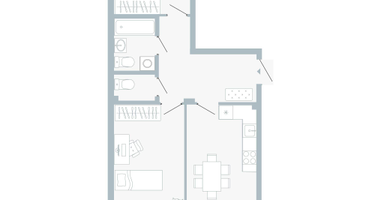 2-к. квартира, 57 м²
