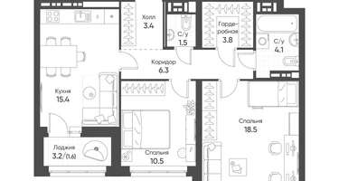 2-к. квартира, 65&nbsp;м²