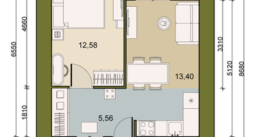 1-к. квартира, 38&nbsp;м²