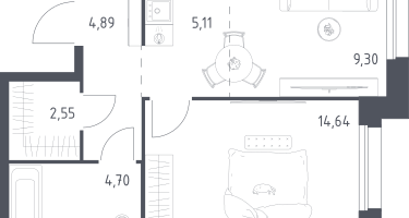 Студия, 41&nbsp;м²