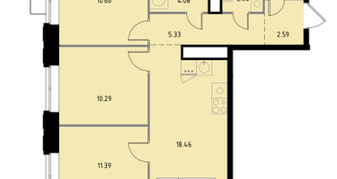 3-к. квартира, 67 м²