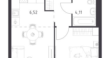 Студия, 38&nbsp;м²