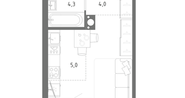 Студия, 28&nbsp;м²
