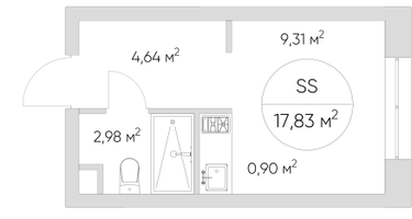 Студия, 17&nbsp;м²