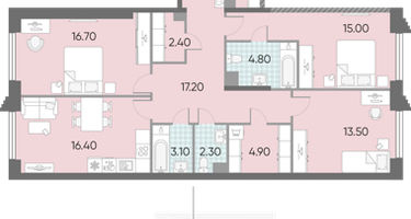 3-к. квартира, 98 м²
