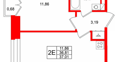 1-к. квартира, 36 м²