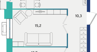 2-к. квартира, 58&nbsp;м²