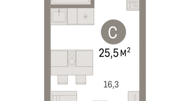 Студия, 25&nbsp;м²