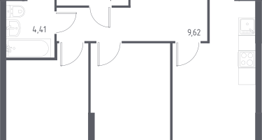 2-к. квартира, 54&nbsp;м²