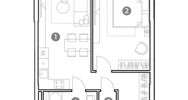 2-к. квартира, 50&nbsp;м²