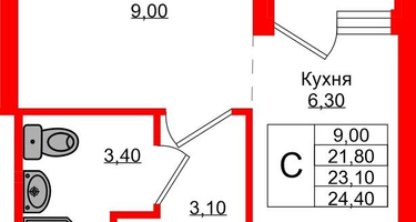 Студия, 23&nbsp;м²