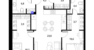 2-к. квартира, 75 м²