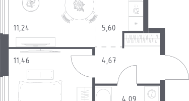 Студия, 37&nbsp;м²