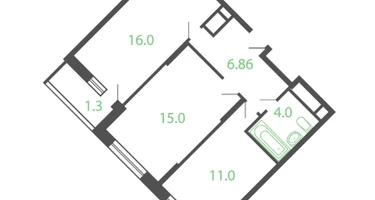 2-к. квартира, 55&nbsp;м²
