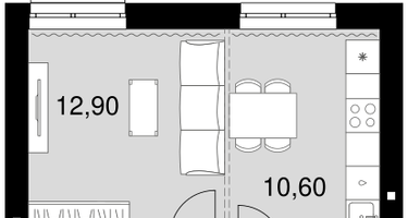 1-к. квартира, 33 м²