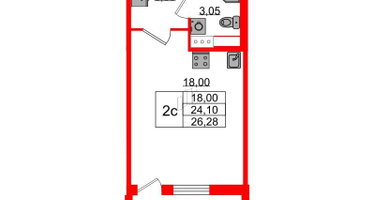 Студия, 24&nbsp;м²