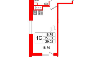 Студия, 27&nbsp;м²