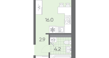 Студия, 23 м²
