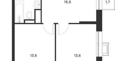 2-к. квартира, 51&nbsp;м²