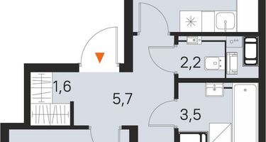 2-к. квартира, 58&nbsp;м²