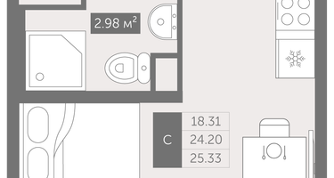 Студия, 25&nbsp;м²
