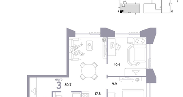 3-к. квартира, 50&nbsp;м²