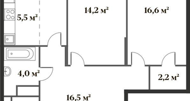 3-комнатная квартира, 70&nbsp;м²