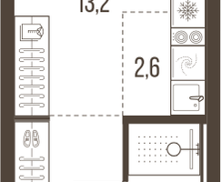 1-к. квартира, 24&nbsp;м²