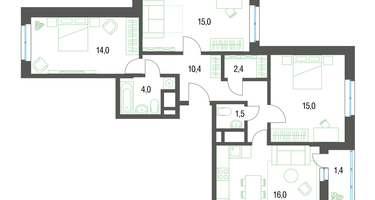 3-к. квартира, 81&nbsp;м²