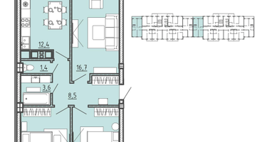 3-к. квартира, 73&nbsp;м²