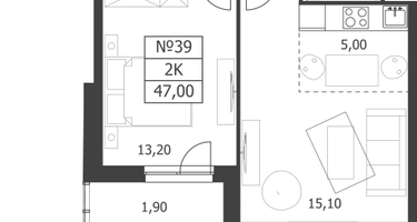 2-к. квартира, 47&nbsp;м²