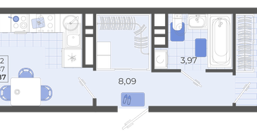 1-к. квартира, 45&nbsp;м²