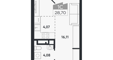 Студия, 28&nbsp;м²