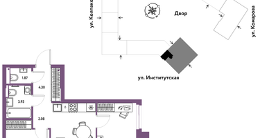 Студия, 52&nbsp;м²