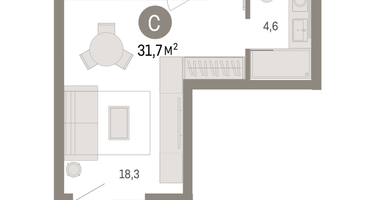 Студия, 31 м²