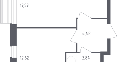 1-к. квартира, 38&nbsp;м²