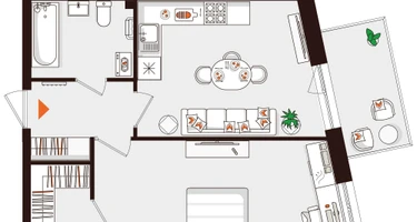 1-к. квартира, 49&nbsp;м²