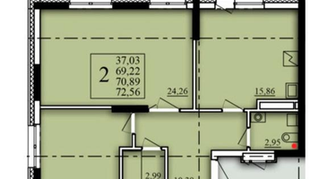2-к. квартира, 70 м²